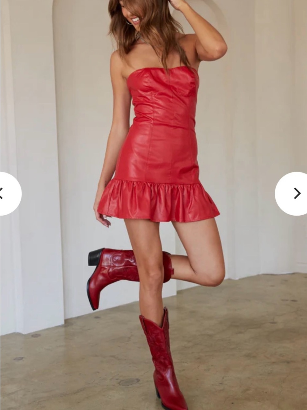 American threads Eliot faux leather mini dress size M NWT